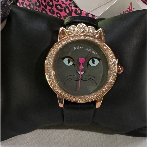 COPY - Betsey Johnson Purrfect Black Cat PKitty Watch - Picture 1 of 11